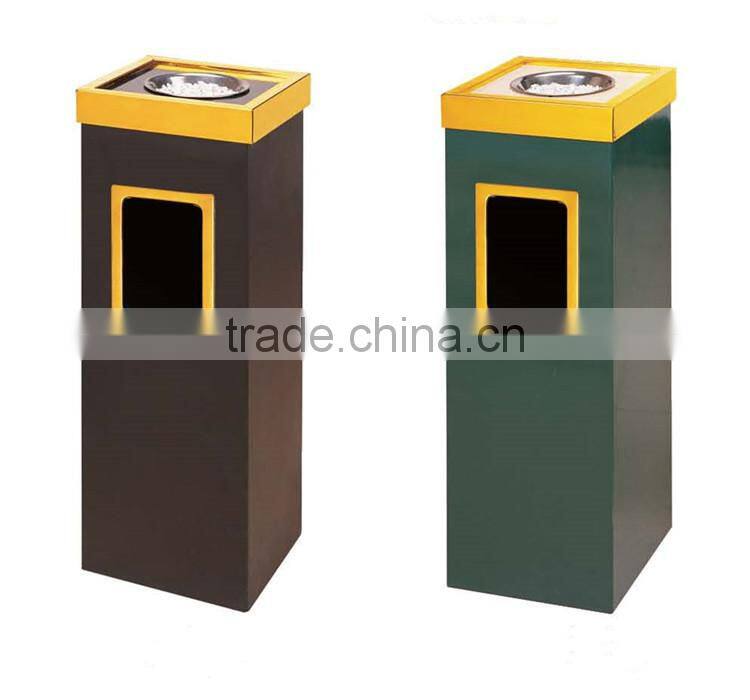 Cheap color code recycle bin square metal dustbin for sale BY-77