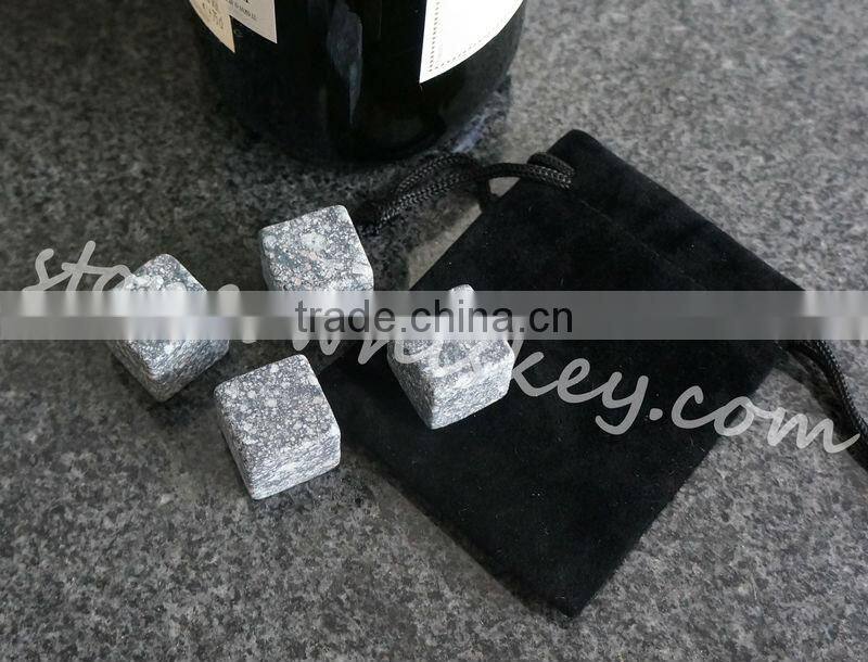 Whisky wine cooling stone with PVC box + canvas bag | gift for christmas