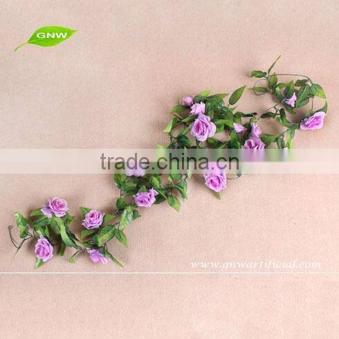 GNW FLV15 Wholesale Artificial Plastic Rose Vine for Garland used in wedding decoration