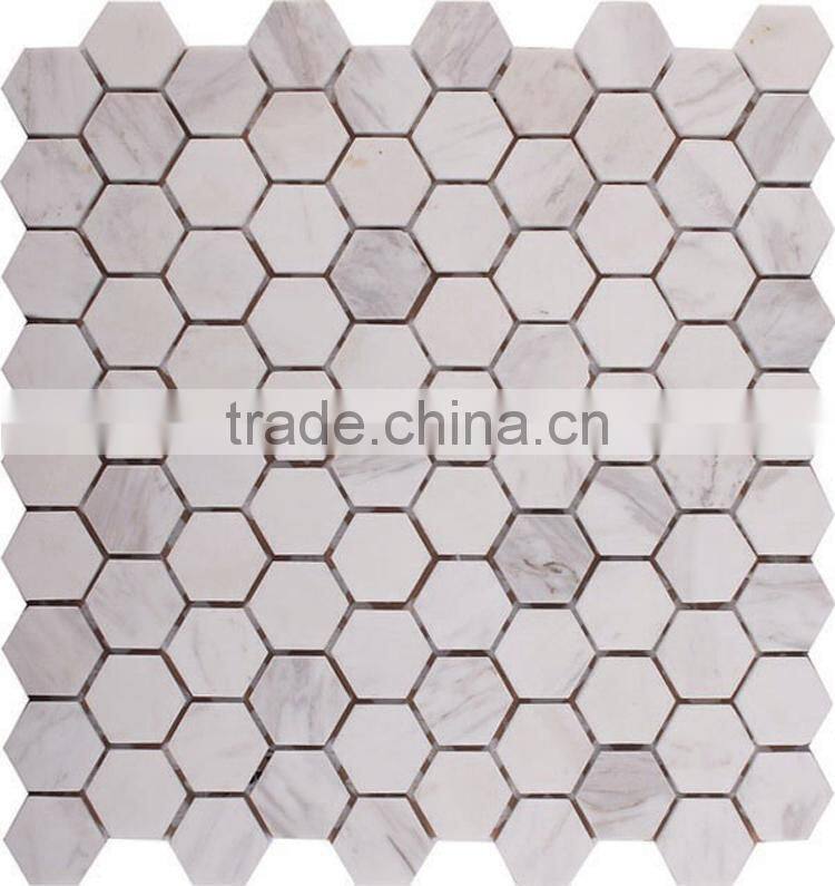 MM-CV228 Wholesales home design natural stone marble hexagon mosaic tiles