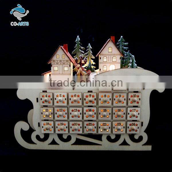Charming design multi color christmas decoration wood lighting sale
