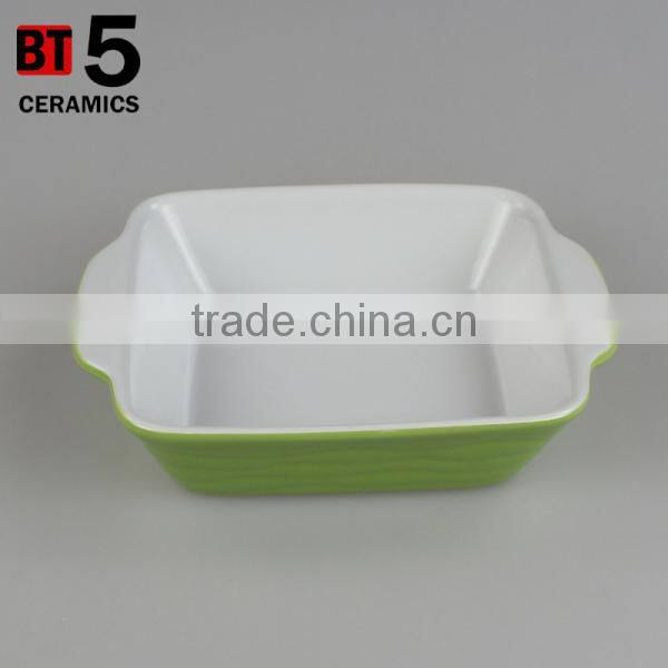 BT5-SD01,2,3G ceramic square green bakerware dish