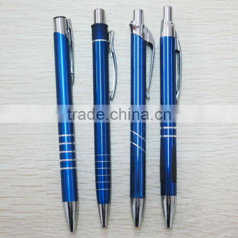 special design aluminum barrel ball point metal pens with rubber grip