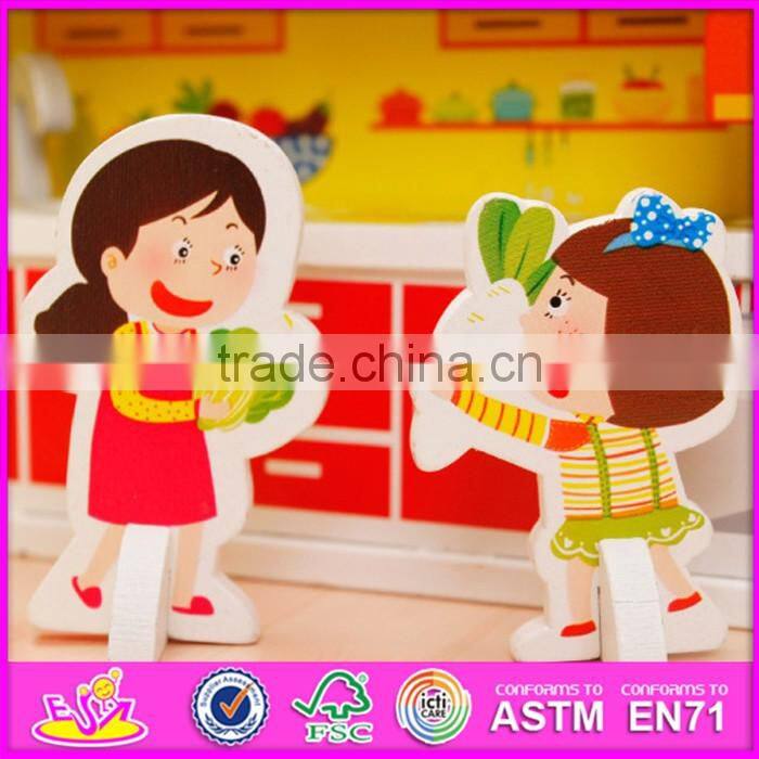 2017 New design children pretend play wooden diy kitchen toy W03B058