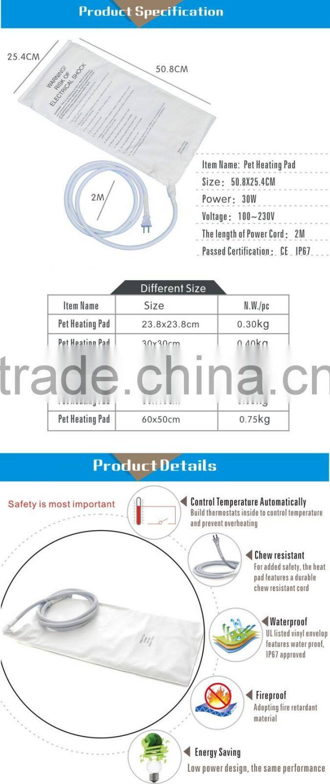 Hot sale king size pet bed warmer, pet heating pad for fitting any sizes pet bed