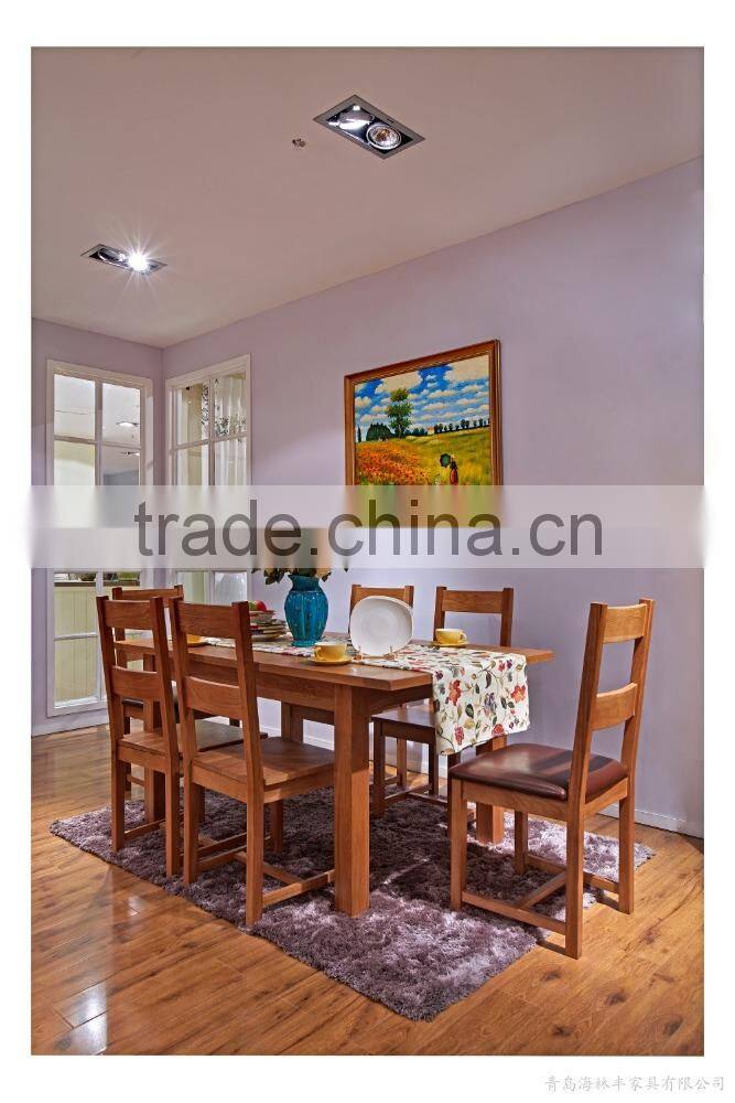 2015 Qing dao wood luxury dining room set in living room