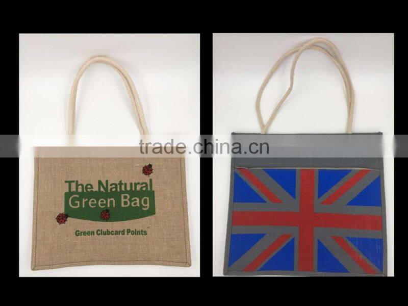 China used burlap jute bag enviroment tote bag