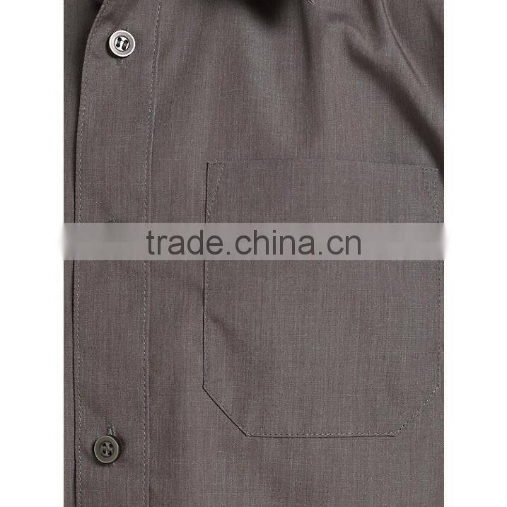 Boys' Short Sleeve Non-Iron School Shirt Grey School Uniform Shirts Blouse High Quality