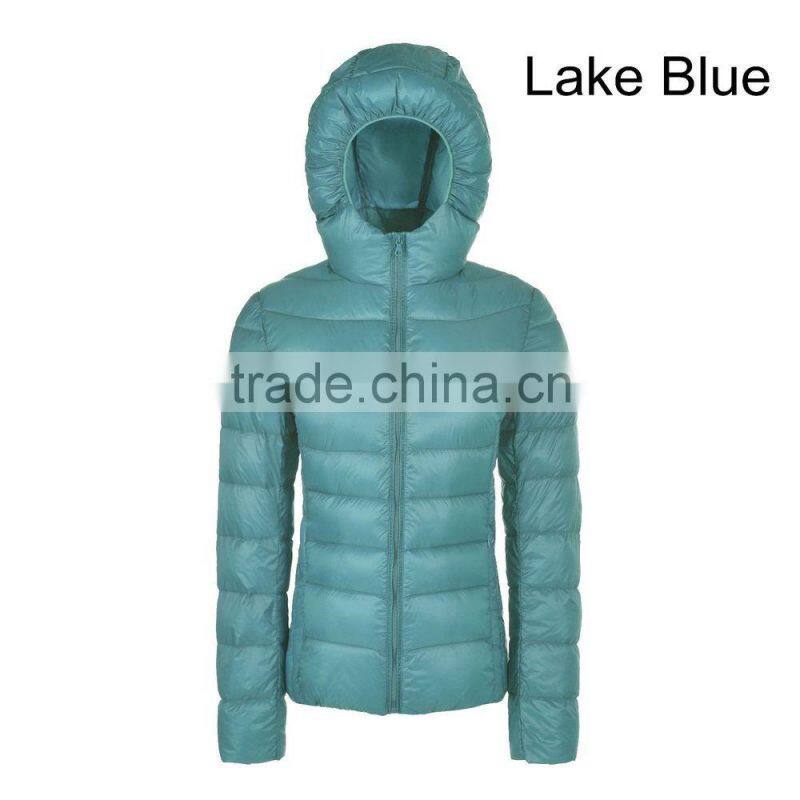 colorful Hoodie down jacket/women puffer jacket/light weight compact jacket
