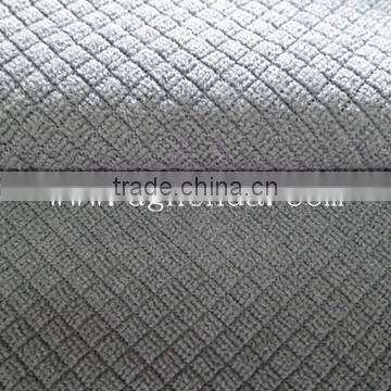 grey knitting fabric laminate grid polar fleece fabric for garment