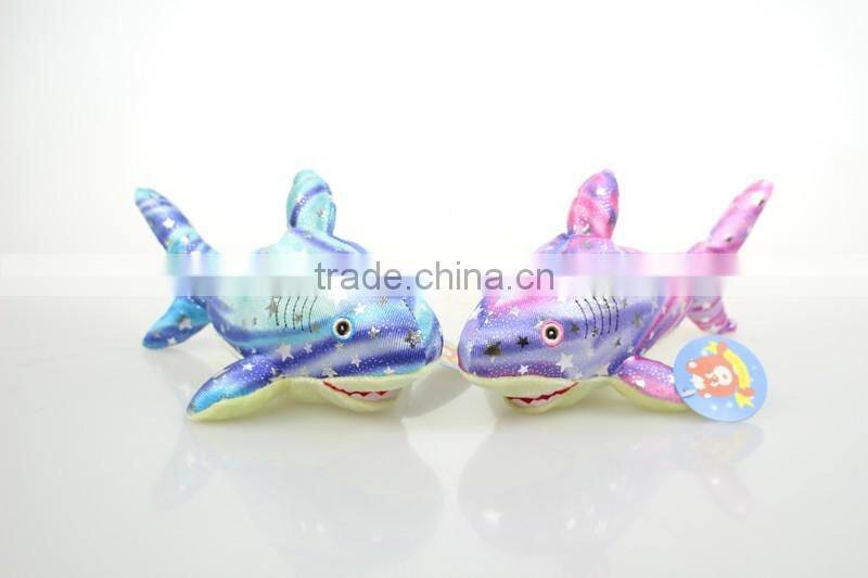 Blingbling light shark novetly playing plush toys for children with free sample