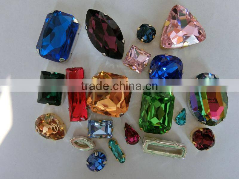 crystal beads square shaped point back for garment
