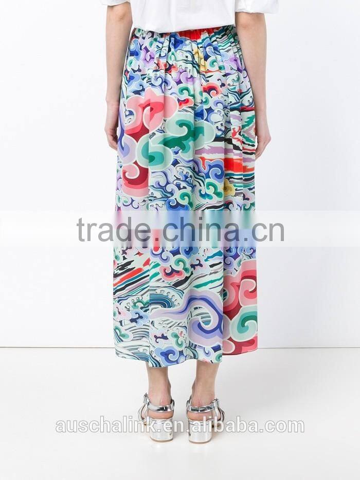 latest ladies fashion long silk skirt china factory price