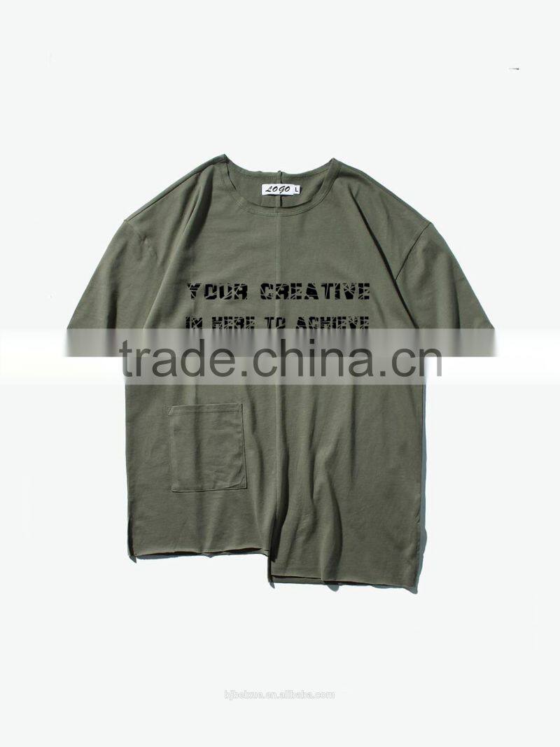 100% cotton reflective reversible sequin oversize pocket t-shirt with custom
