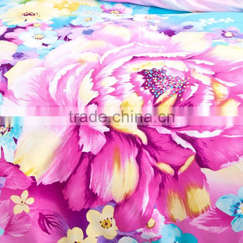 100% cotton reactive printed bedding set