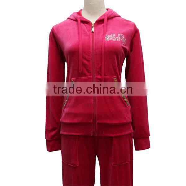 2015 new design velour embroidered brazilian women fitness wear