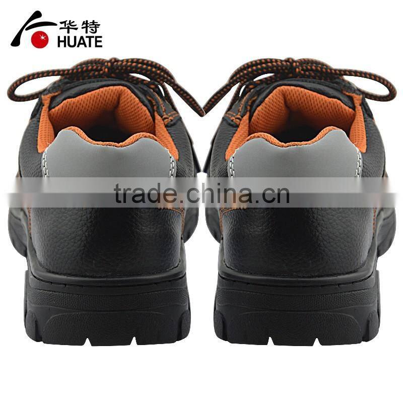 Black steel leather safety shoe/industry work safety shoe