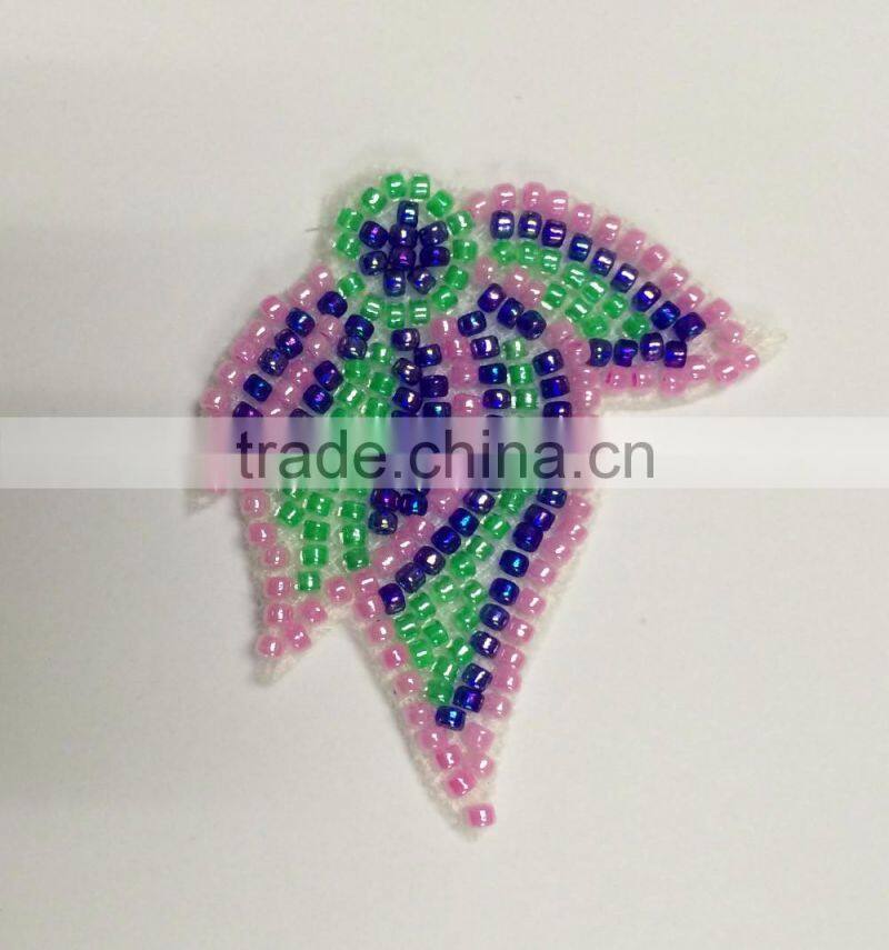 machine made animal applique patch with sequin and bead