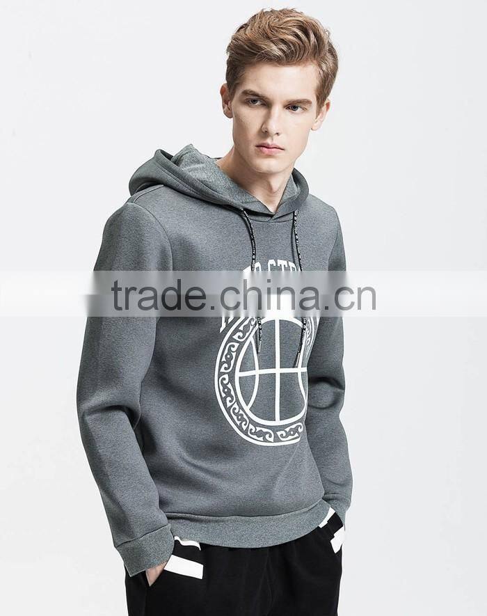 Newly spring warm slim fit printed dry fit hoodie wholesale