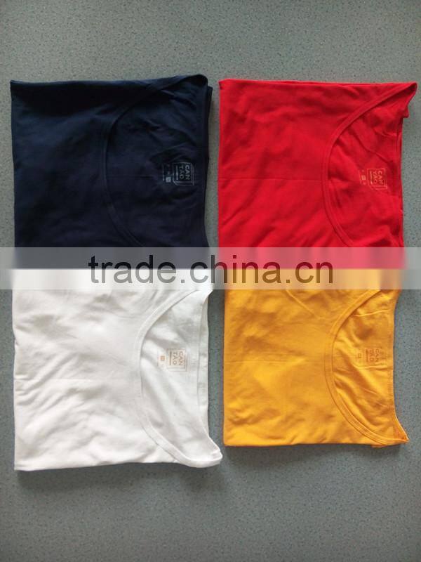 Stock lot 35 cotton and 65 polyester ladies t shirt