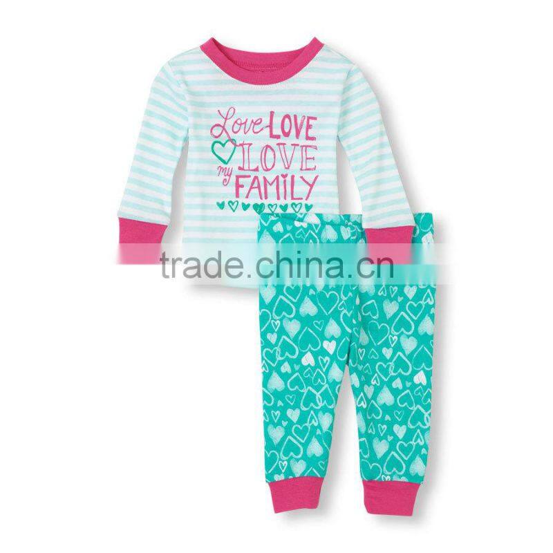 INFANT I LOVE MOM AND DAD PRINTED PAJAMA SET