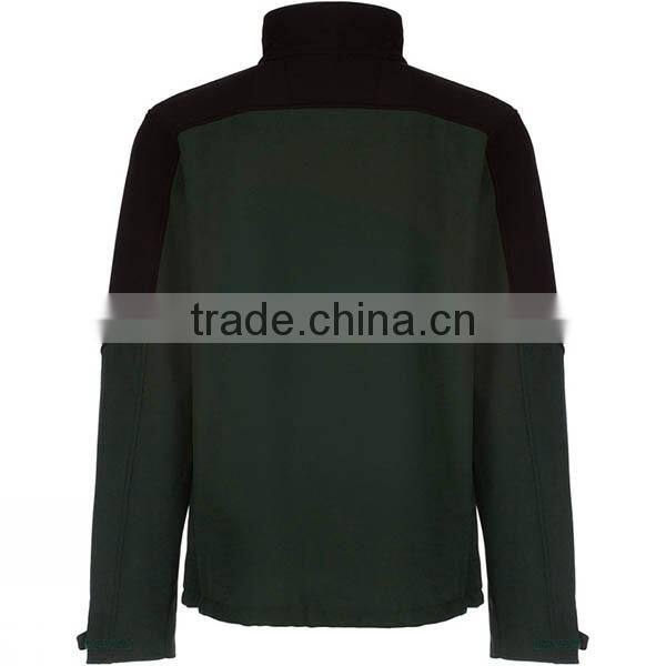 Winter OEM Mens full-zipper softshell jacket with hood