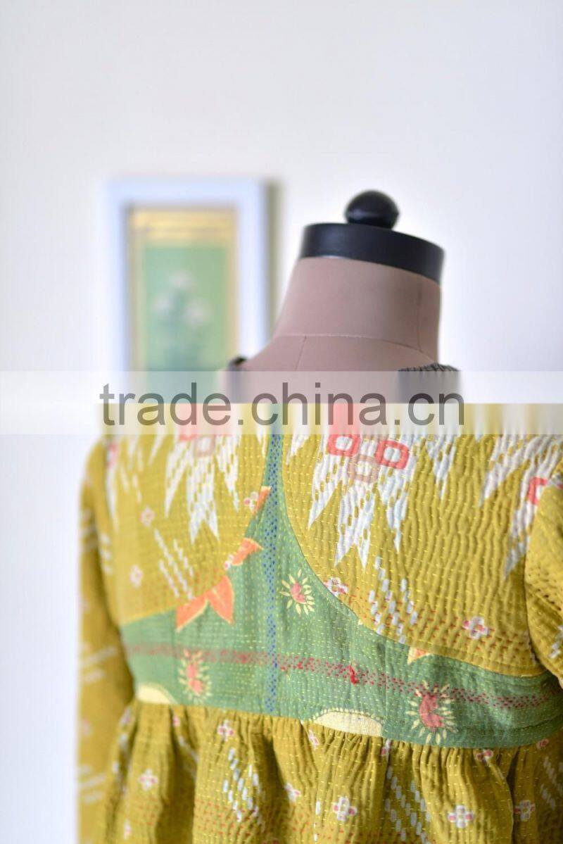 beautiful Kantha Kediyu Style Jacket in Vintage Colors ~ Medium
