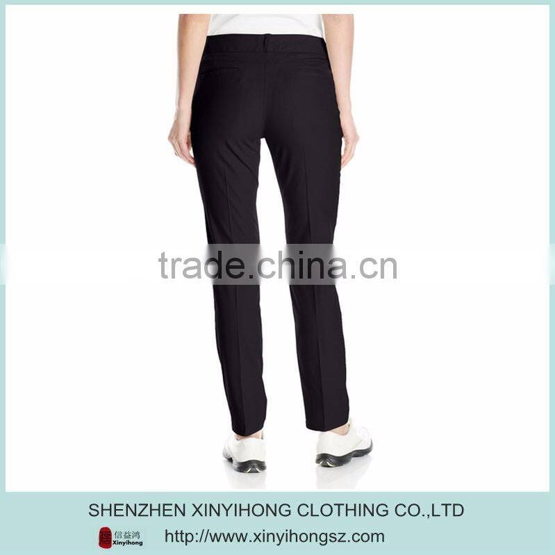custom fashion top quality plain color golf pants/golf trousers for lady
