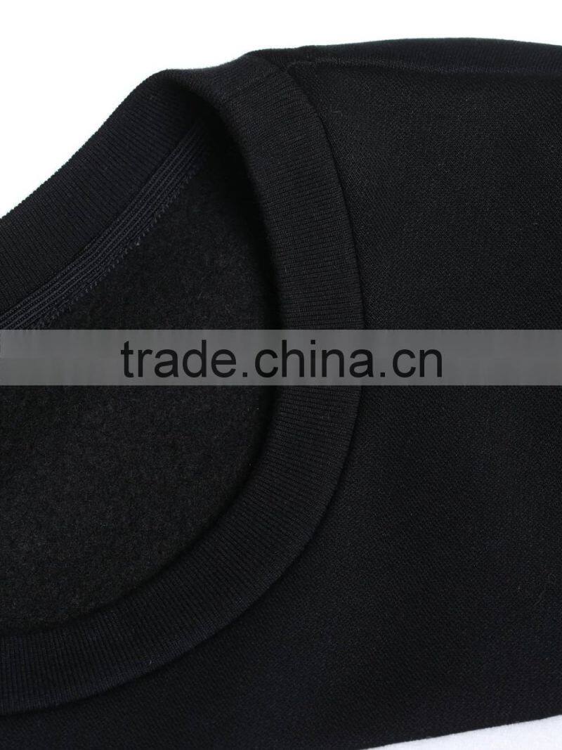 Ladies 100%cotton contrast color pullover Sweatshirt