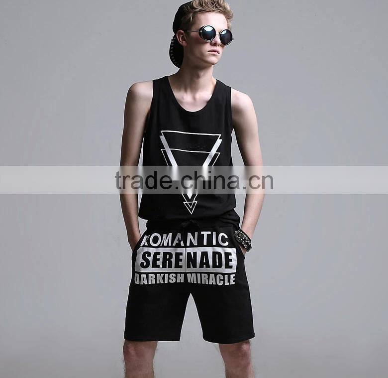 2015 High quality men's vest men's tank top for sportswear men's singlet with side zipper