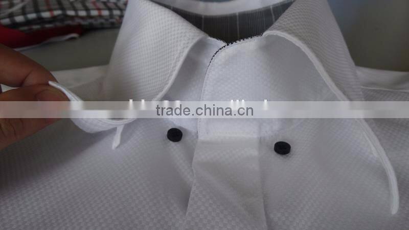 2017 new fashion contrast plain french cuff man shirt