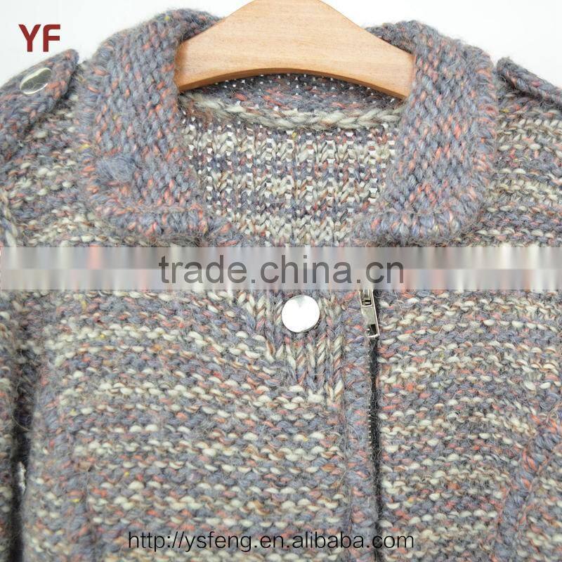 Hand Knitted Kids Cardigan Wool Sweater Knitting Design For Girl