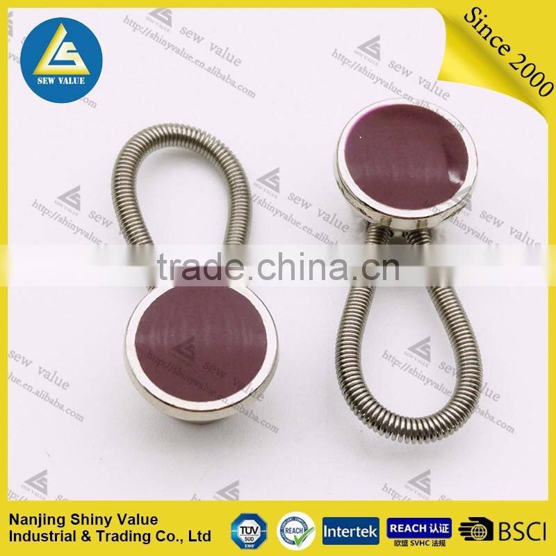 Widely used type metal buttons extenders in different colors crystal bordered in high tension with strong spring