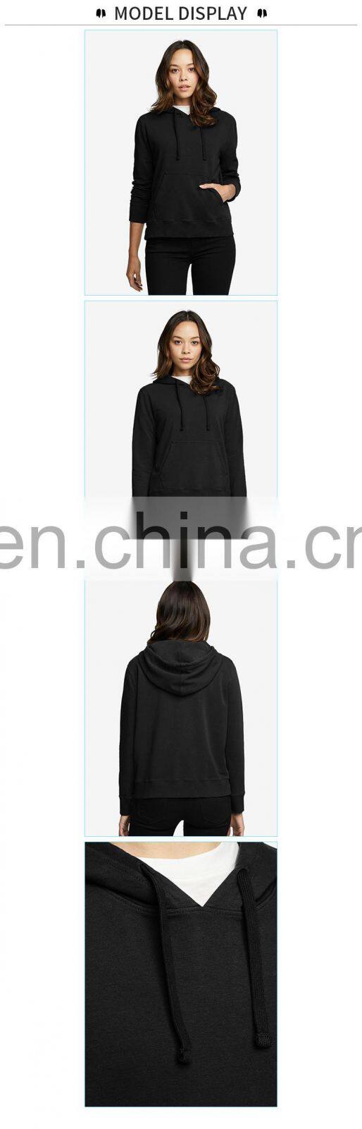 custom made quality 100% cotton plain sports blank women hoodies wholesale