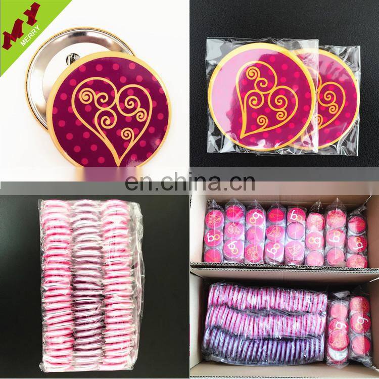 China factory giveaways plastic button badge / tin badge