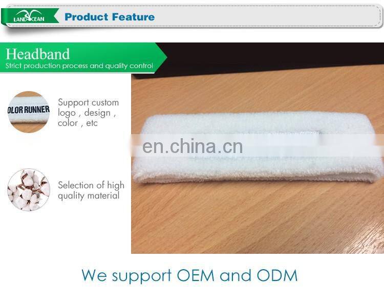 High Quality Terry Towel Sport Head Band With Embroidery Logo