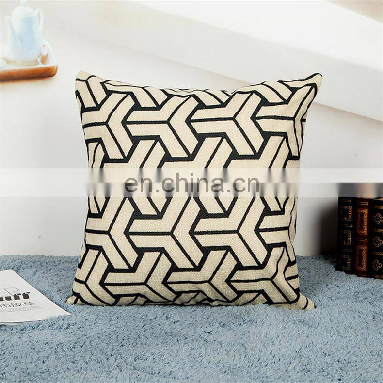 High quality linen material pillow cover custom printed throw pillow