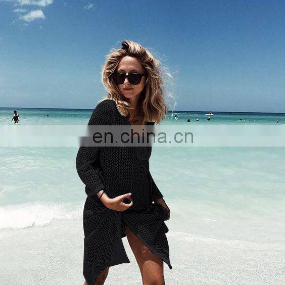 Beach Cover Up Mesh Swimwear Crochet Saida De Praia hollow Swimsuit Summer Dress Womens Lace Bathing Suit Cover-Ups pareo