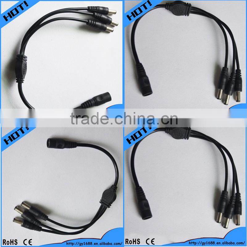 3 in 1 DC Power Splitter Plug Cable 2.5mm 2.1mm for LED Light 0.4m