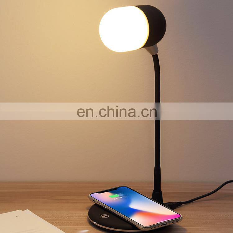 2020 amazon LED touch wirless phone charging bedside lamp music bluetooth speaker bedeside lamp living room decoration