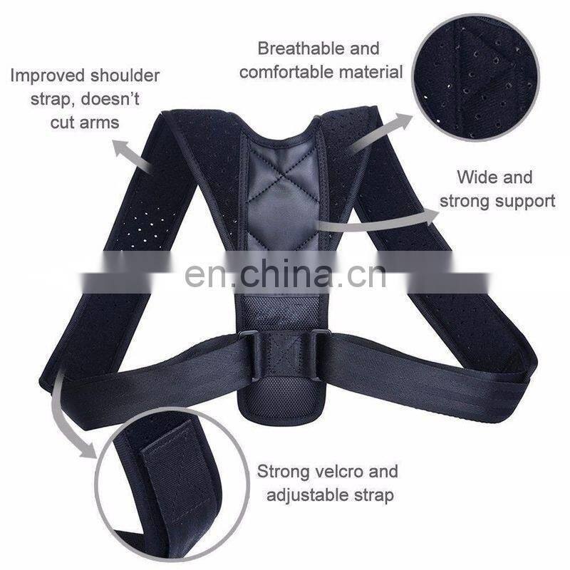 Comfortable Leather Pad Adjustable Back Support Posture Corrector