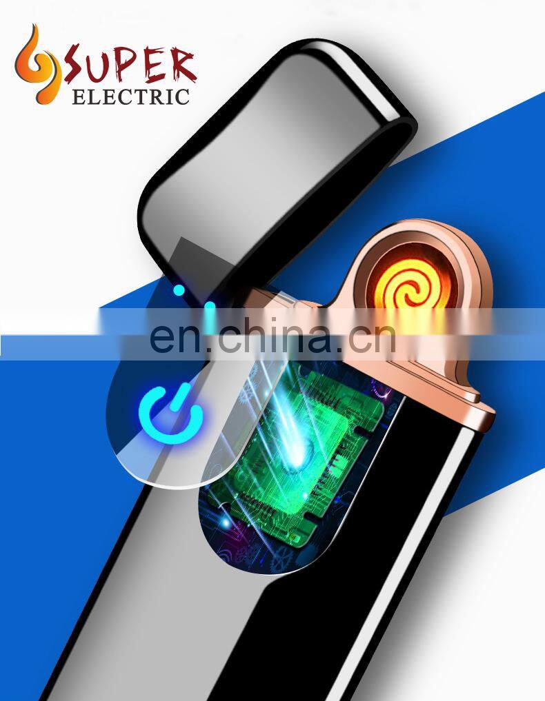 Colorful heating coil touch sensing electronic USB lighter