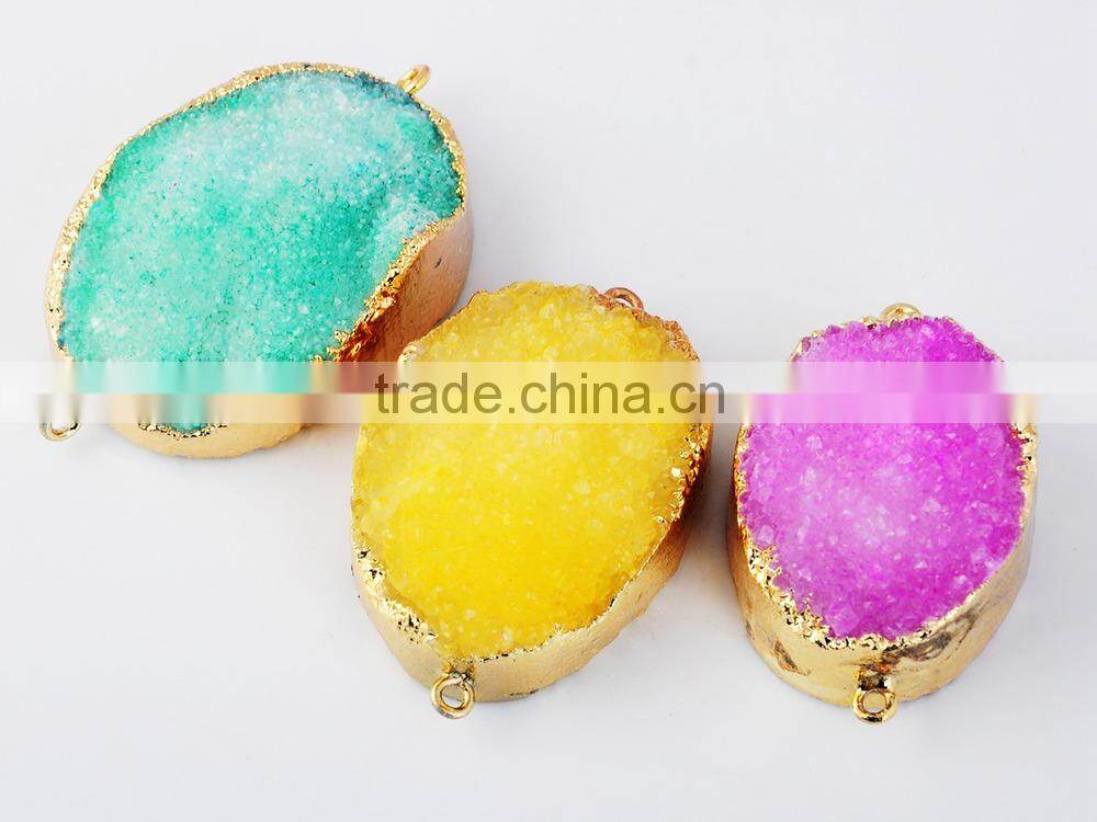 Natural Real Rough Drusy Black Agate Crystal Amethyst Rings Gemstone Ring with adjustable metal women finger jewelry