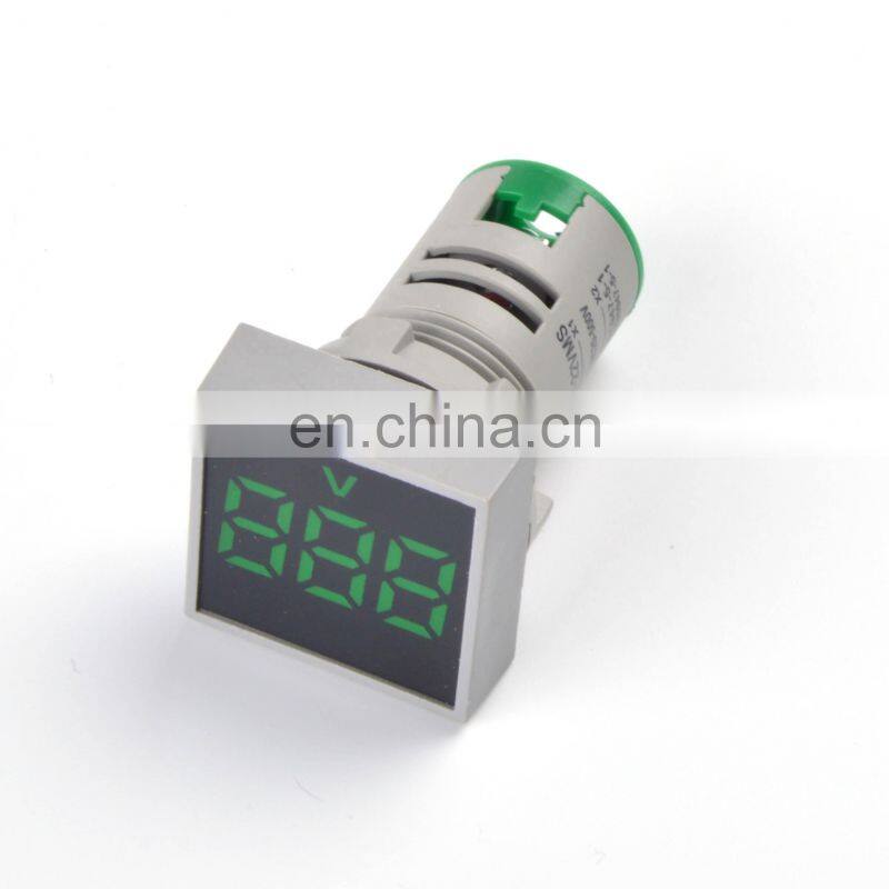 LED Voltmeter 22MM AC 20-500V Square Panel Digital Voltage Meter Indicator Light Digital Panel Indicator Voltmeter