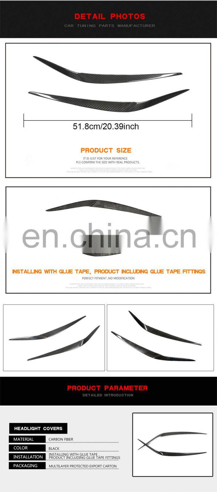 Carbon Fiber X3 G01 Headlight Eyelids for BMW xDrive20i xDrive30i M40i Sport Utility 4-Door 2018 2019