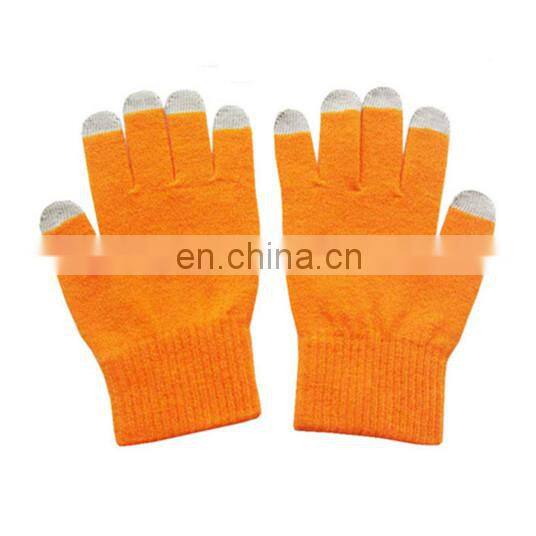 HY Solid Colors Wholesale Winter Warm Classical Knitted Cycling Screen Touch Gloves