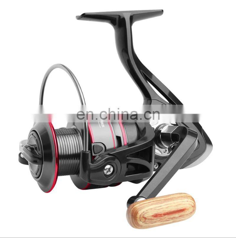 Amazon Hot Sale 12BB Wood Handle Carp Fishing Tackle Wholesale Spinning Fishing Surf Casting Reel