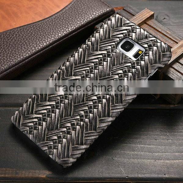 Newest Phone Case for Samsung Galaxy S6 Edge, High Quality Weave Pattern PU Leather Phone Cover for Samsung Galaxy S6 Edge Plus