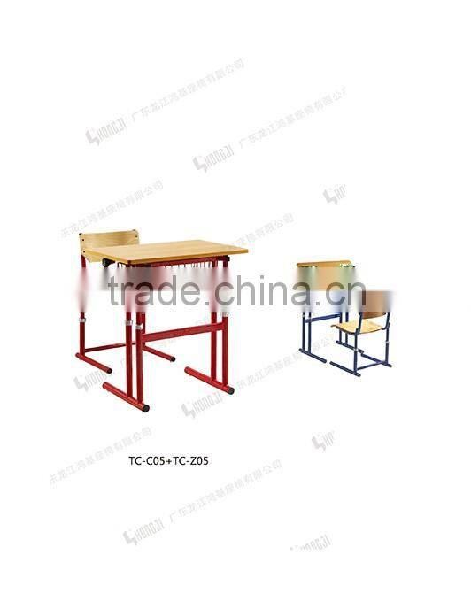 Yes Folded single student furniture desk and chair for classroom TC-C05+TC-Z05-E