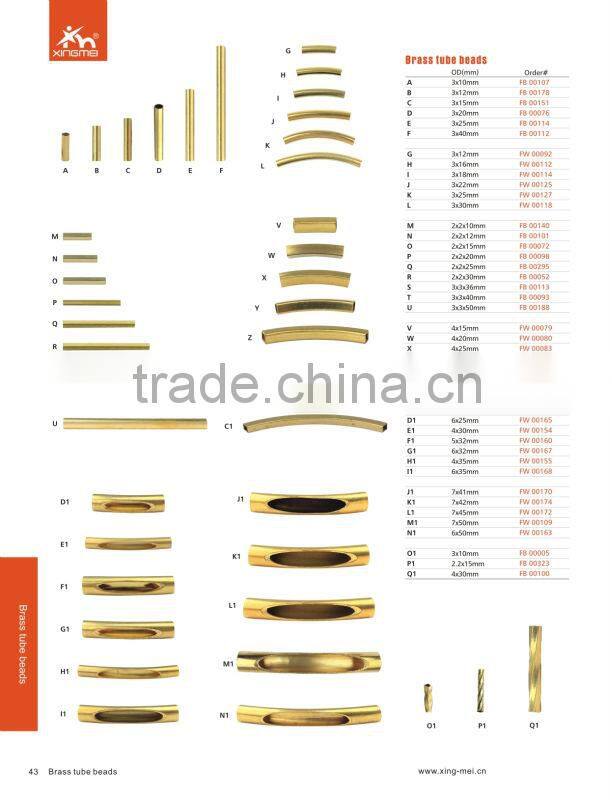 brass tube beads for necklace or bangle connection